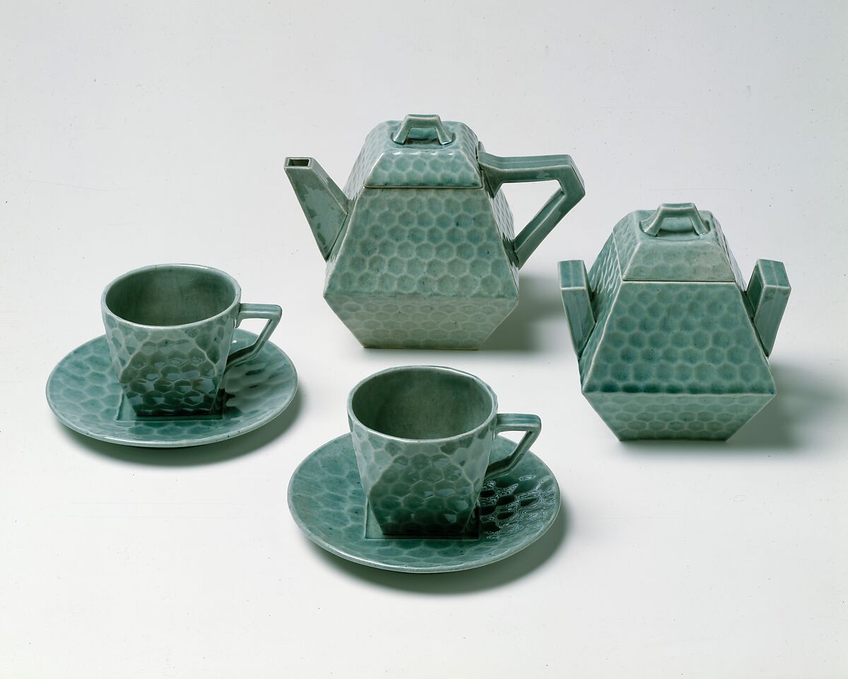 Teapot, Chelsea Keramic Art Works (1872–1889), Earthenware, American