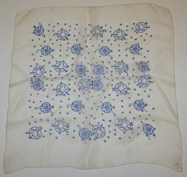 Handkerchief, Attributed to House of Chanel (French, founded 1910), silk, French 