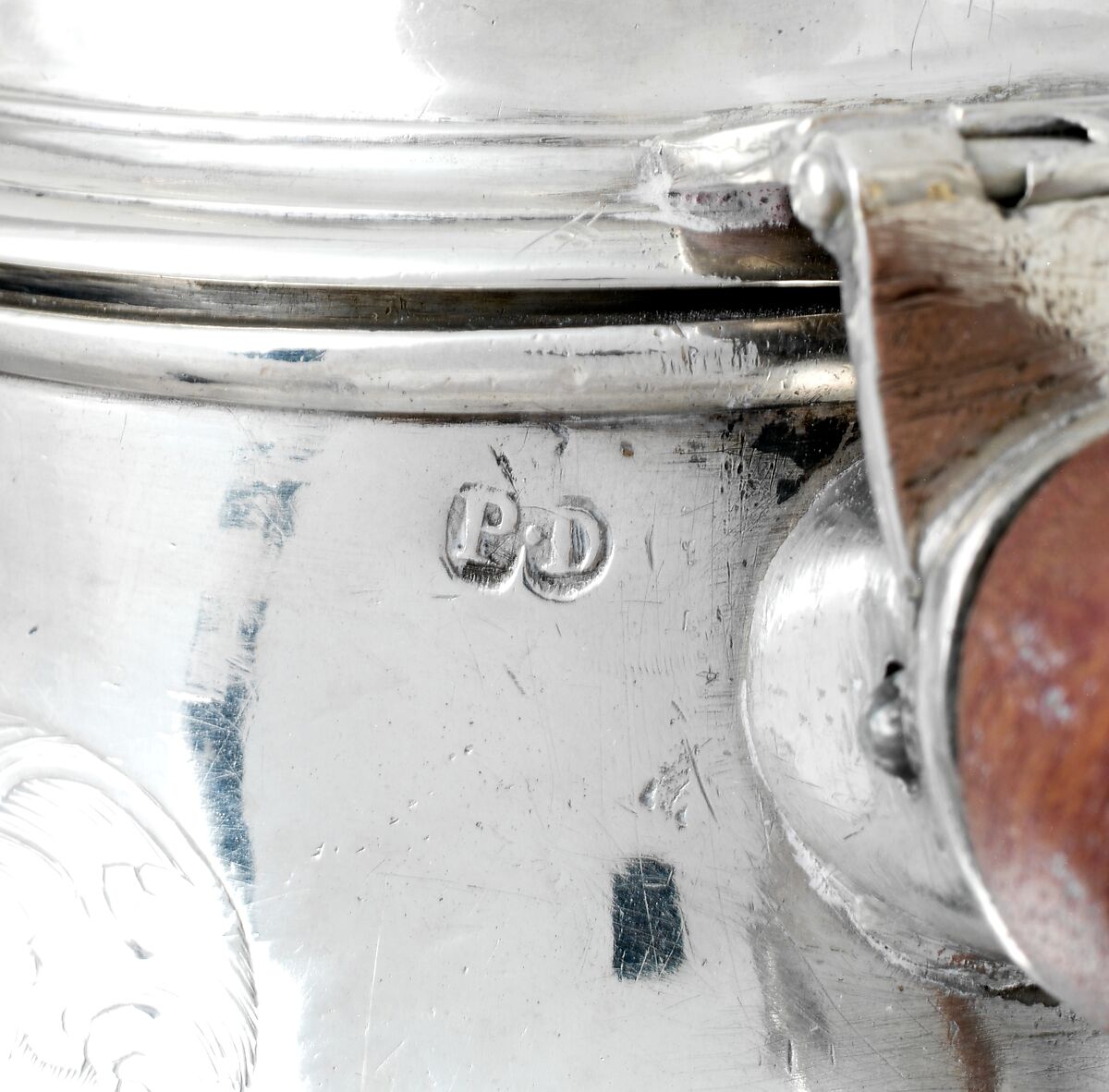 Teapot, Peter Van Dyck (1684–1750), Silver, American