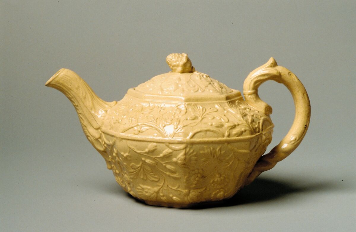 Teapot, American Pottery Manufacturing Company (American, 1833–ca. 1854), Earthenware, American