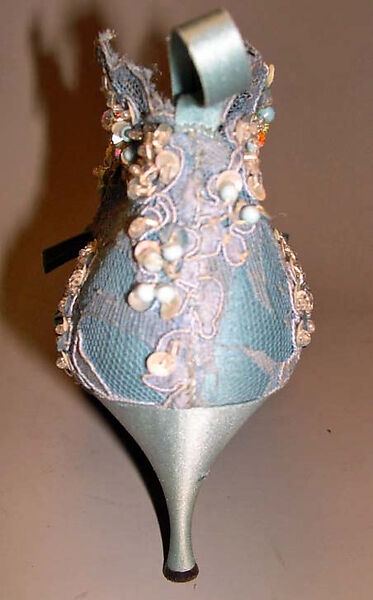 Evening boots, House of Dior (French, founded 1946), silk, leather, cotton, plastic, glass, French