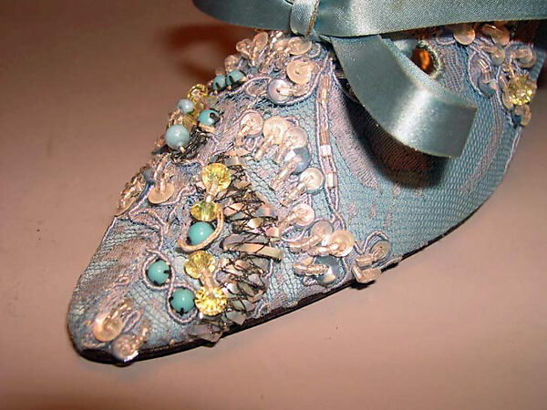 Evening boots, House of Dior (French, founded 1946), silk, leather, cotton, plastic, glass, French