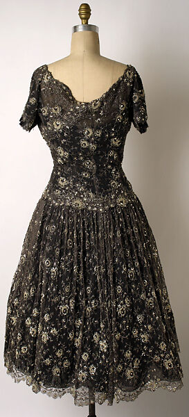 Evening dress, House of Dior (French, founded 1946), silk, glass beads, French