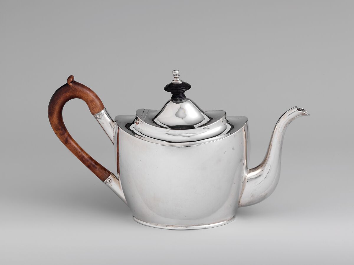 Teapot, Ebenezer Moulton (1768–1824), Silver, American 