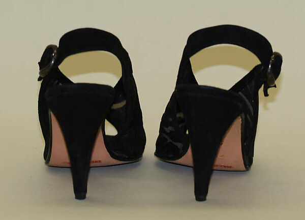 Shoes, Walter Steiger (French, born Geneva, 1942), leather, silk, synthetic, Swiss