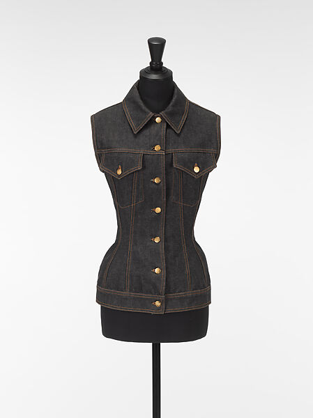 Vest, Jean Paul Gaultier (French, born 1952), cotton, metal, French 