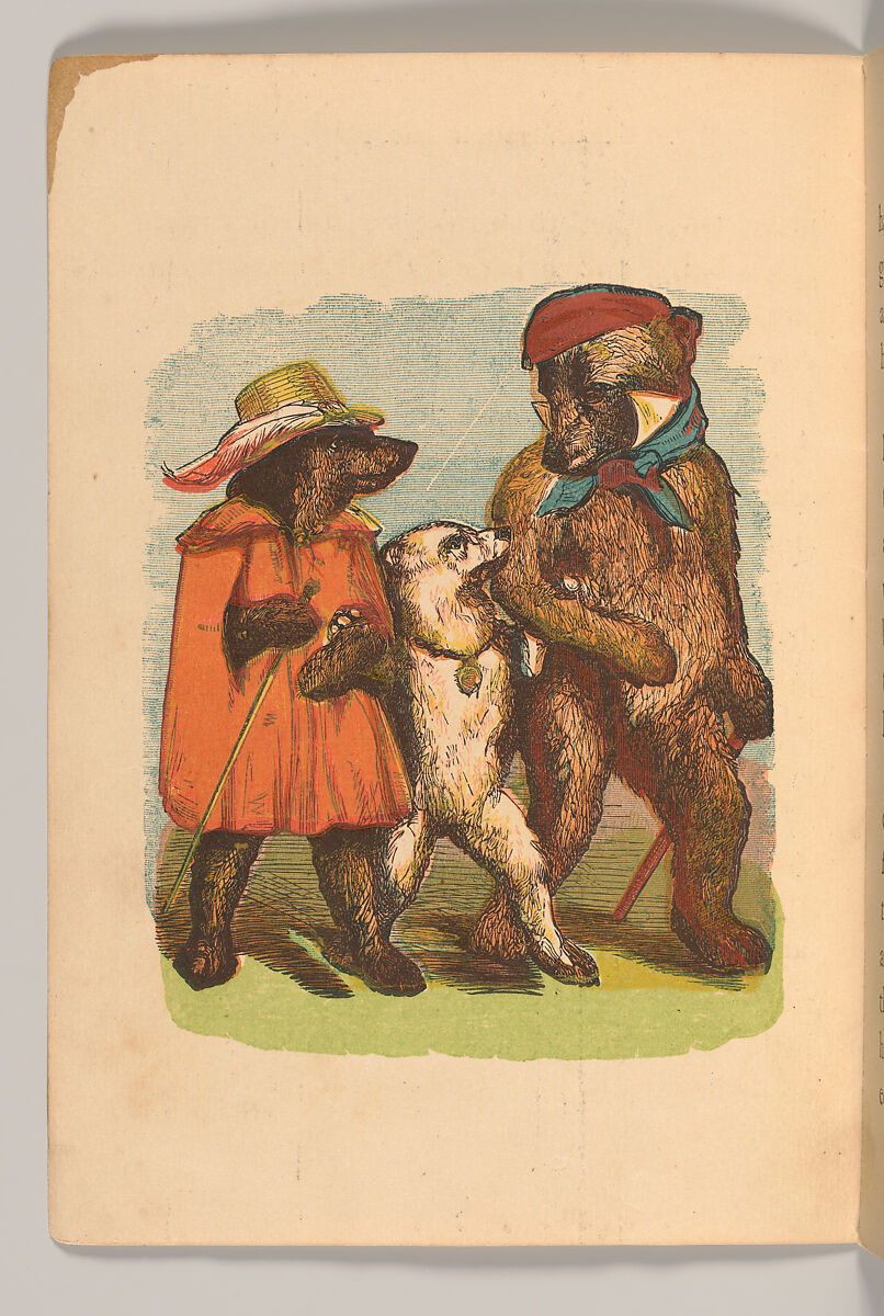 The Three Bears, Harrison William Weir (British, Lewes 1824–1906 Appledore, Kent), Illustrations: color lithographs and wood engravings, printed in oil colors