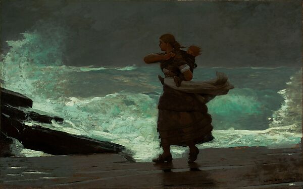 The Gale, Winslow Homer (American, Boston, Massachusetts 1836–1910 Prouts Neck, Maine), Oil on canvas, American 