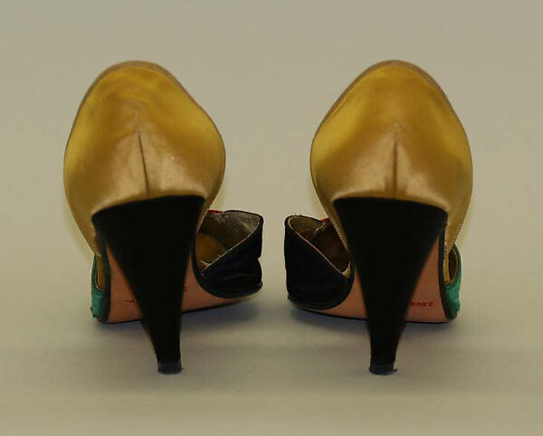 Pumps, Walter Steiger (French, born Geneva, 1942), silk, Swiss