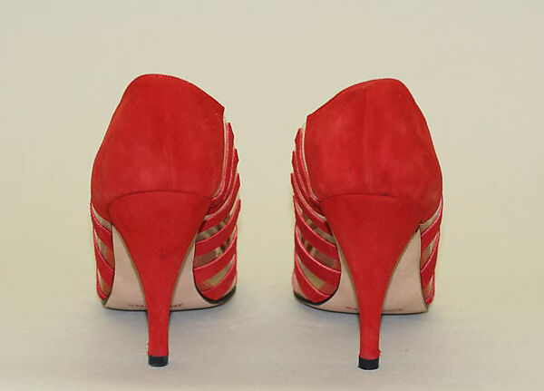 Shoes, Norma Kamali (American, born 1945), leather, plastic (polyvinyl chloride), American