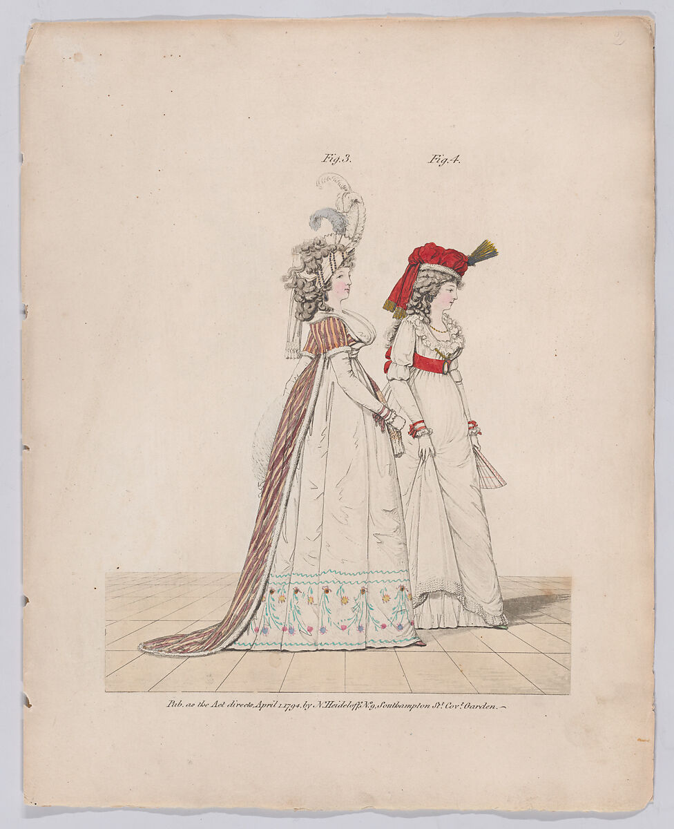 Gallery of Fashion, vol. I: April 1, 1794- March 1, 1795, Nicolaus Heideloff (German, Stuttgart 1761–1837 The Hague), Illustrations: etching and engraving (hand colored)