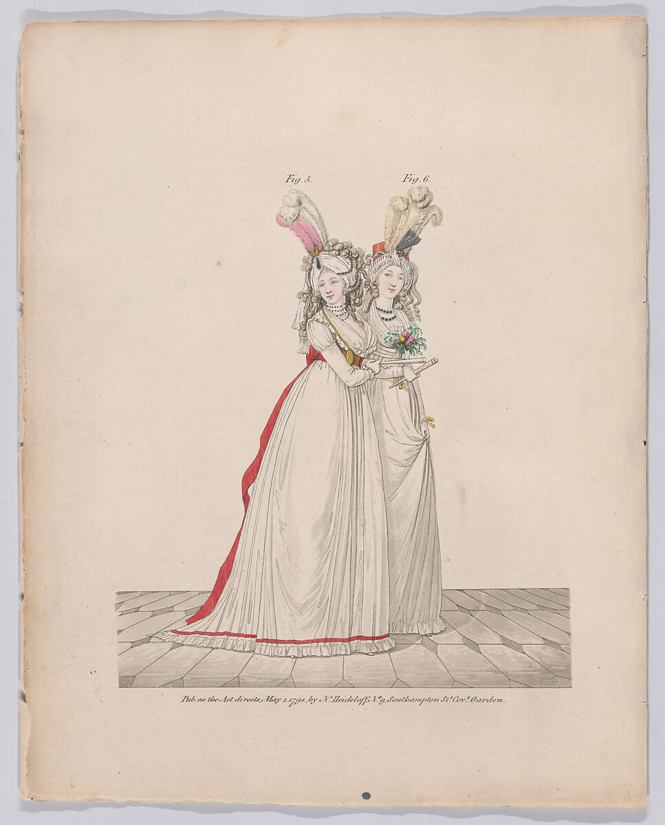 Gallery of Fashion, vol. I: April 1, 1794- March 1, 1795, Nicolaus Heideloff (German, Stuttgart 1761–1837 The Hague), Illustrations: etching and engraving (hand colored)