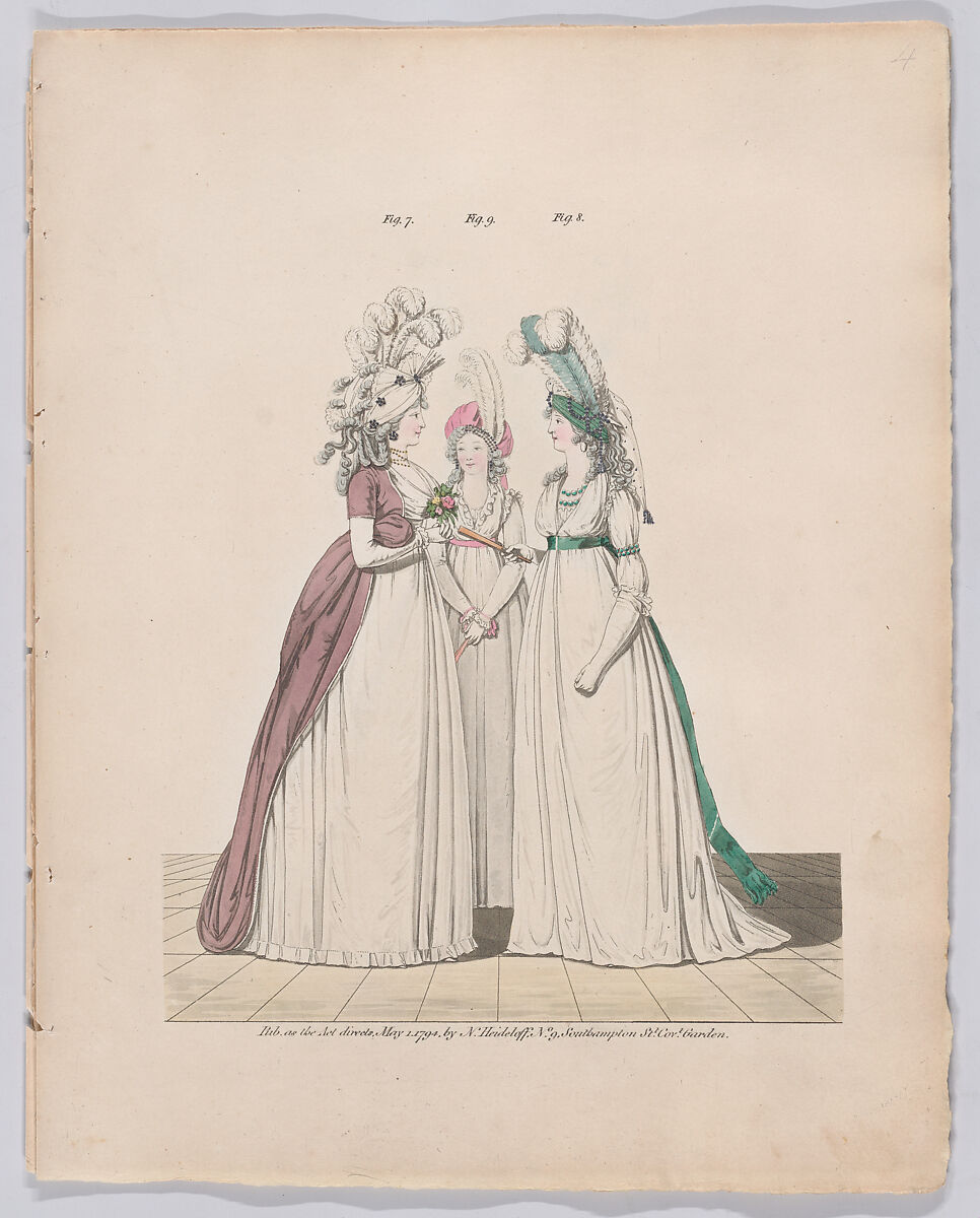 Gallery of Fashion, vol. I: April 1, 1794- March 1, 1795, Nicolaus Heideloff (German, Stuttgart 1761–1837 The Hague), Illustrations: etching and engraving (hand colored)