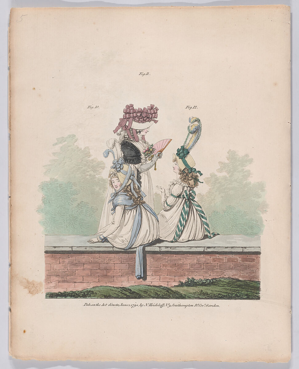 Gallery of Fashion, vol. I: April 1, 1794- March 1, 1795, Nicolaus Heideloff (German, Stuttgart 1761–1837 The Hague), Illustrations: etching and engraving (hand colored)