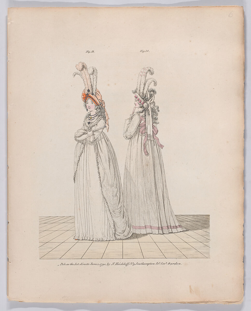 Gallery of Fashion, vol. I: April 1, 1794- March 1, 1795, Nicolaus Heideloff (German, Stuttgart 1761–1837 The Hague), Illustrations: etching and engraving (hand colored)