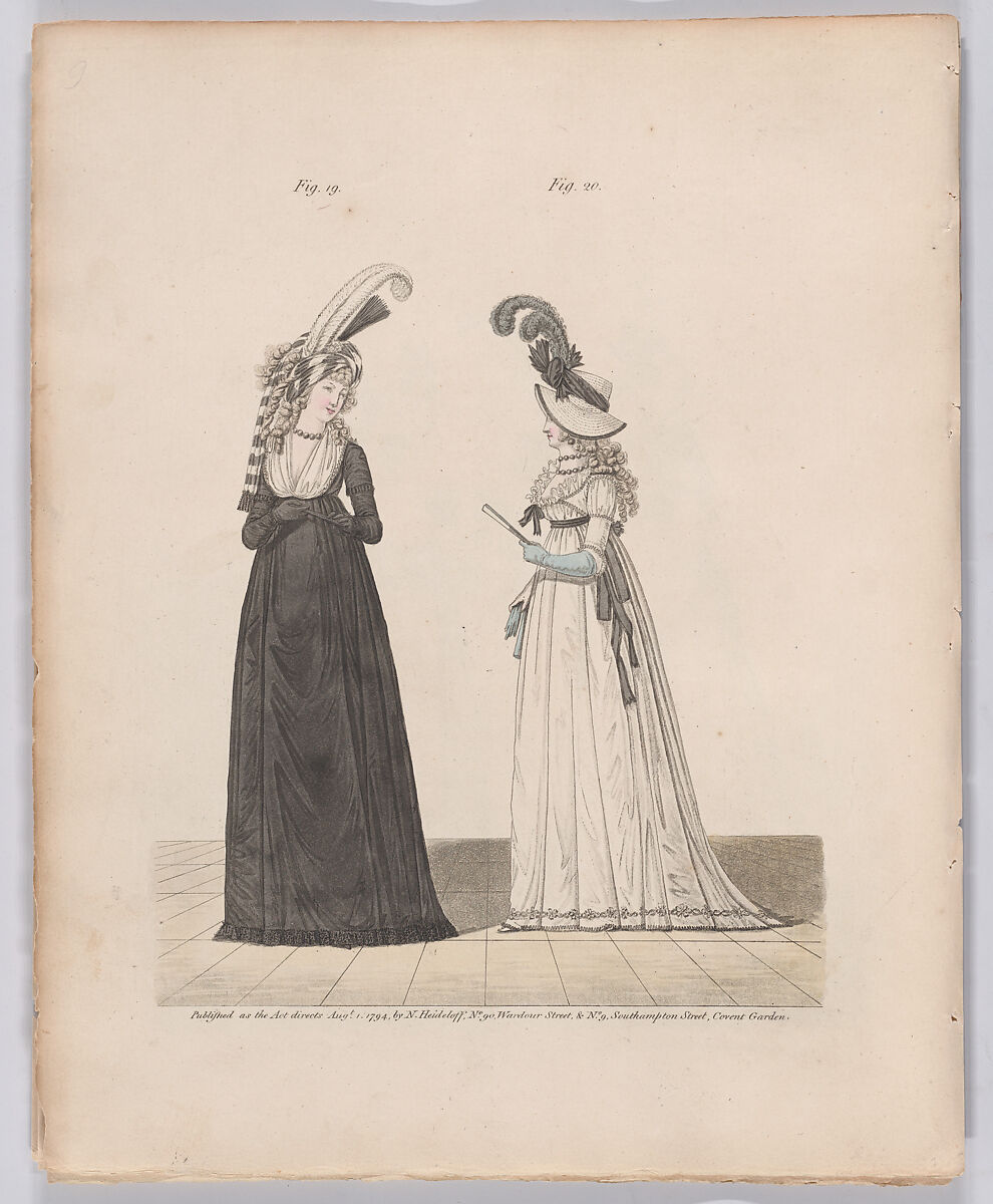 Gallery of Fashion, vol. I: April 1, 1794- March 1, 1795, Nicolaus Heideloff (German, Stuttgart 1761–1837 The Hague), Illustrations: etching and engraving (hand colored)
