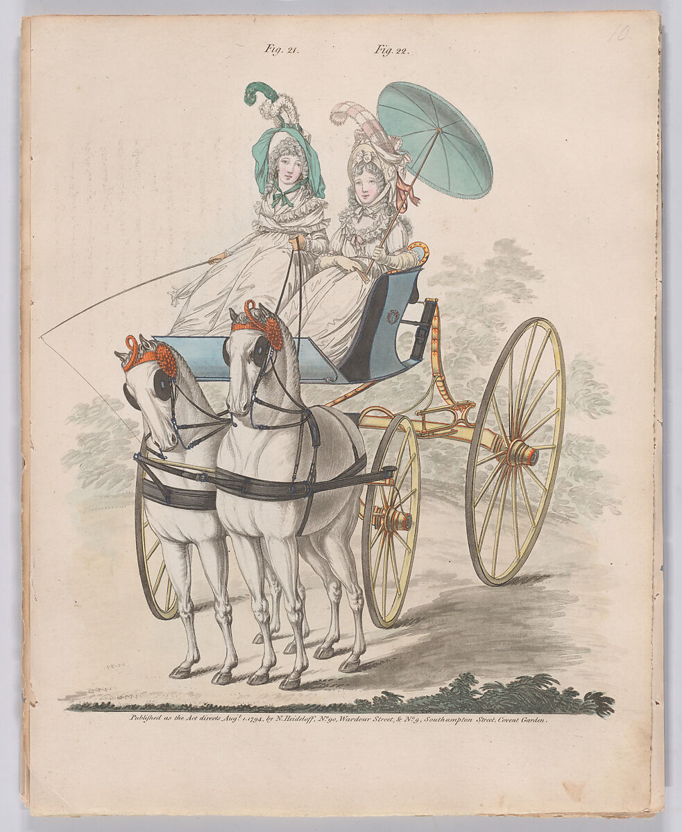 Gallery of Fashion, vol. I: April 1, 1794- March 1, 1795, Nicolaus Heideloff (German, Stuttgart 1761–1837 The Hague), Illustrations: etching and engraving (hand colored)