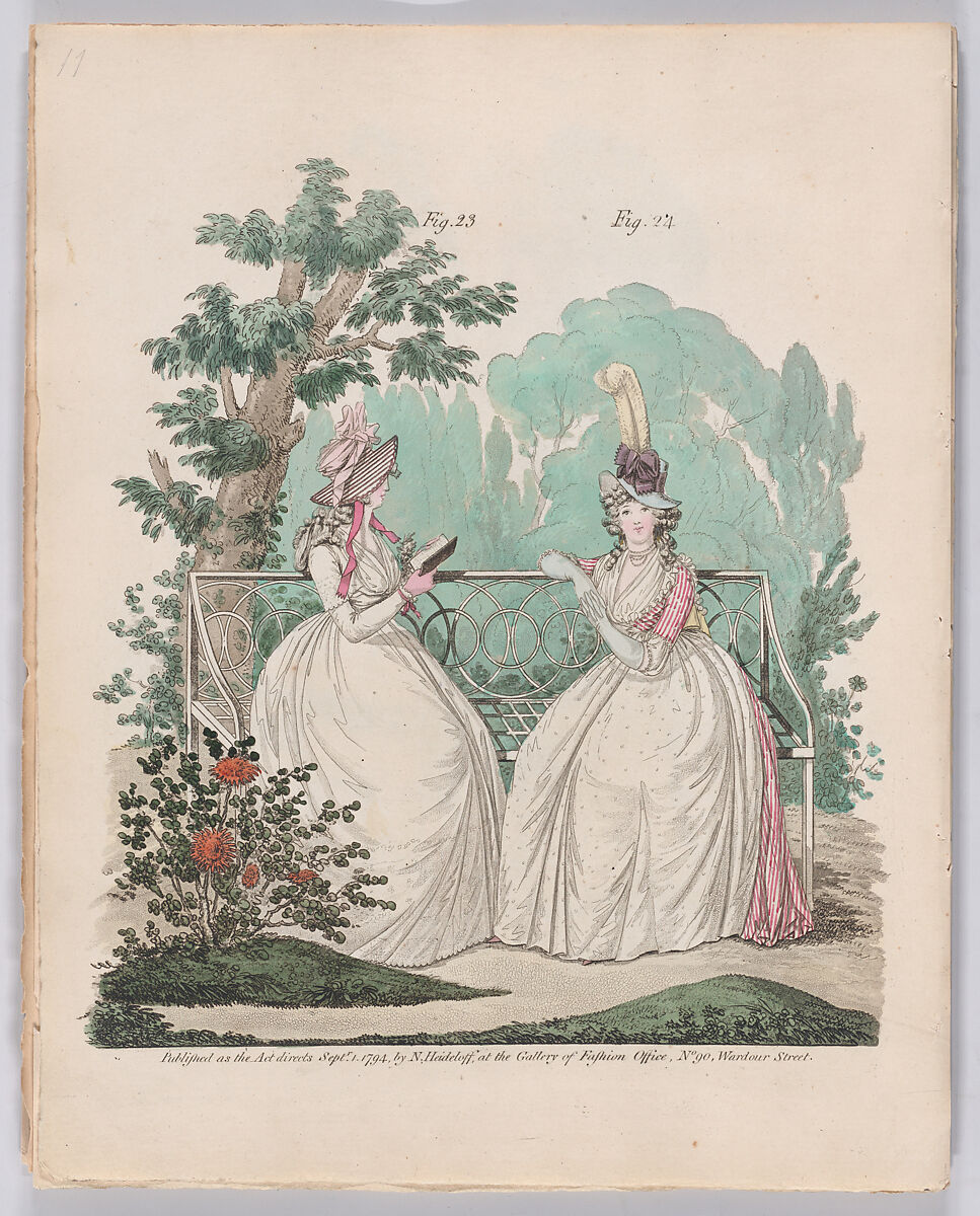 Gallery of Fashion, vol. I: April 1, 1794- March 1, 1795, Nicolaus Heideloff (German, Stuttgart 1761–1837 The Hague), Illustrations: etching and engraving (hand colored)