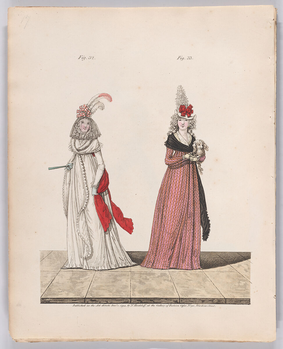Gallery of Fashion, vol. I: April 1, 1794- March 1, 1795, Nicolaus Heideloff (German, Stuttgart 1761–1837 The Hague), Illustrations: etching and engraving (hand colored)