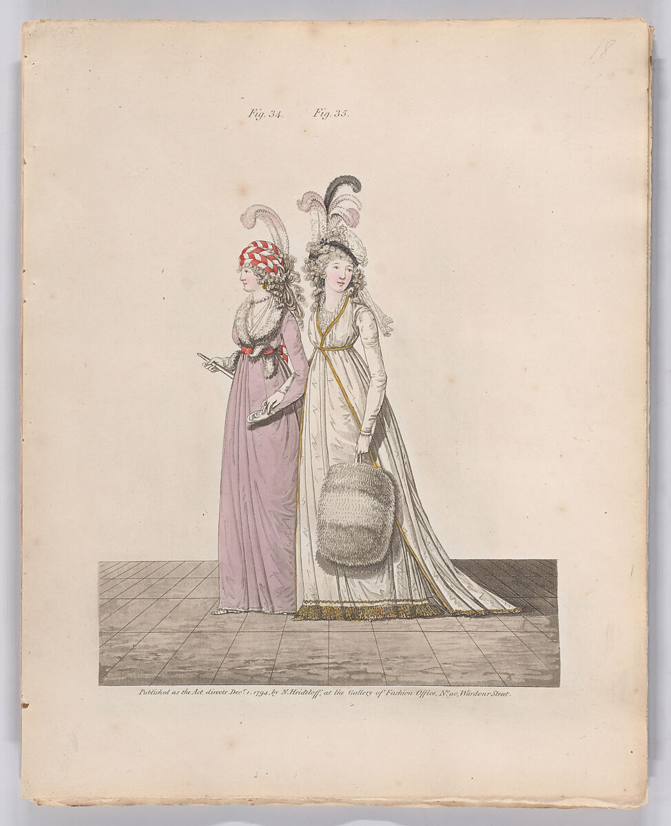 Gallery of Fashion, vol. I: April 1, 1794- March 1, 1795, Nicolaus Heideloff (German, Stuttgart 1761–1837 The Hague), Illustrations: etching and engraving (hand colored)