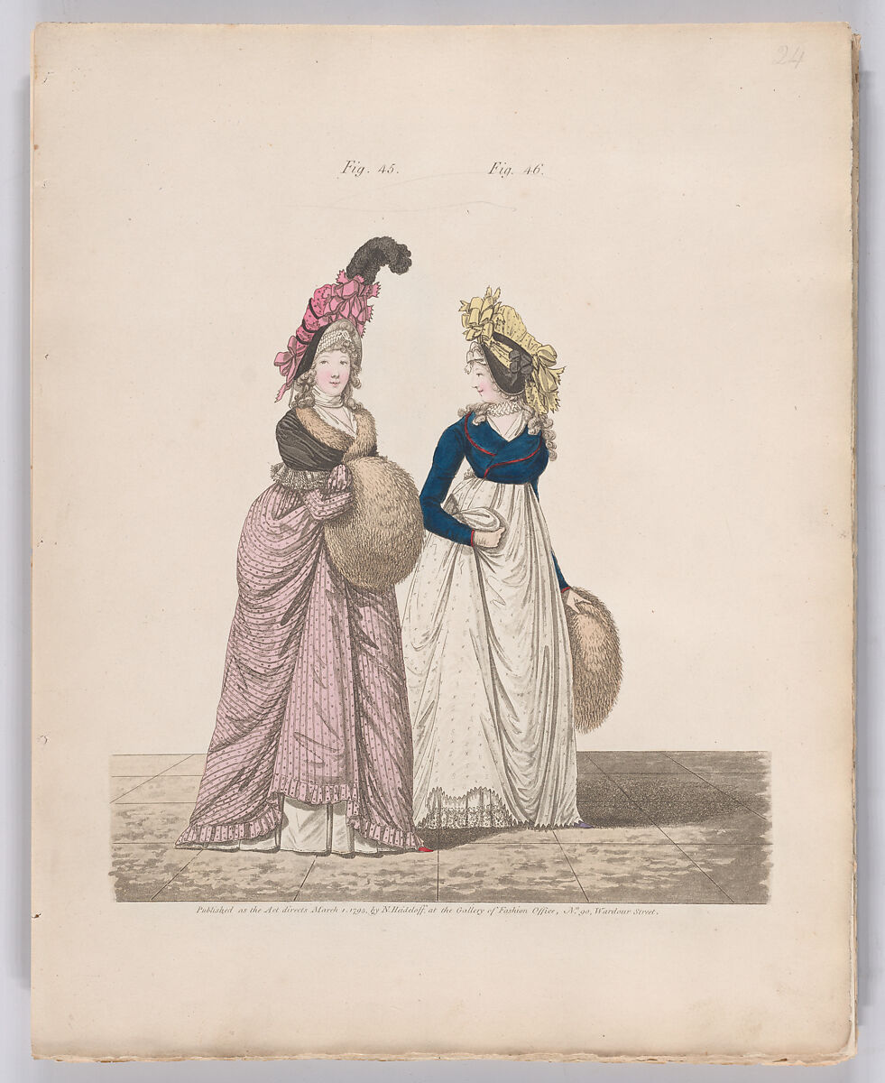 Gallery of Fashion, vol. I: April 1, 1794- March 1, 1795, Nicolaus Heideloff (German, Stuttgart 1761–1837 The Hague), Illustrations: etching and engraving (hand colored)