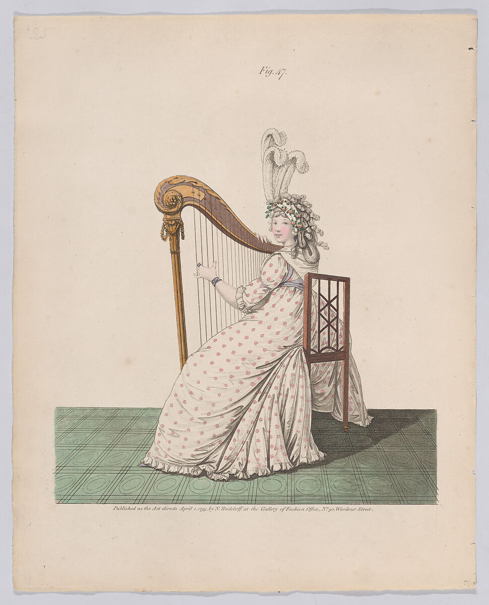 Gallery of Fashion, vol.II: April 1 1795 - March 1, 1796, Nicolaus Heideloff (German, Stuttgart 1761–1837 The Hague), Illustrations: etching and engraving (hand colored} 
