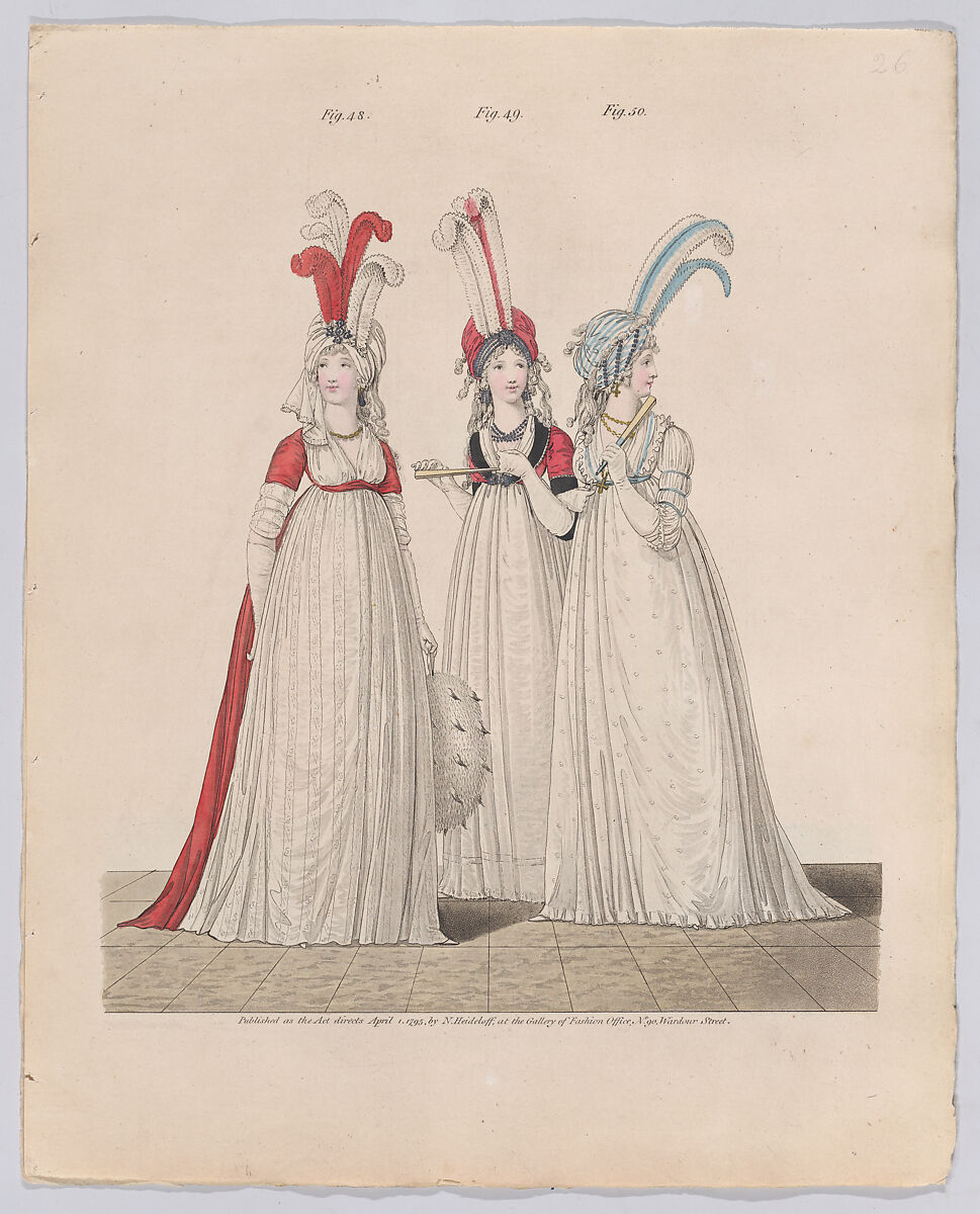 Gallery of Fashion, vol.II: April 1 1795 - March 1, 1796, Nicolaus Heideloff (German, Stuttgart 1761–1837 The Hague), Illustrations: etching and engraving (hand colored}