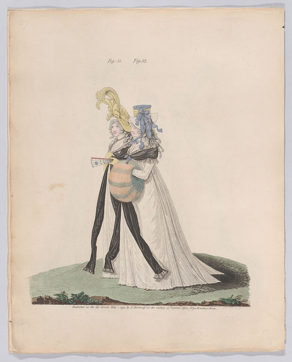 Gallery of Fashion, vol.II: April 1 1795 - March 1, 1796, Nicolaus Heideloff (German, Stuttgart 1761–1837 The Hague), Illustrations: etching and engraving (hand colored}