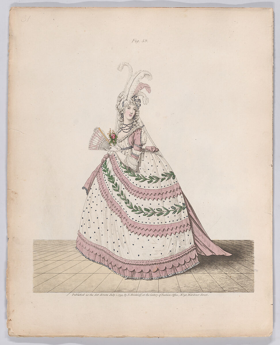 Gallery of Fashion, vol.II: April 1 1795 - March 1, 1796, Nicolaus Heideloff (German, Stuttgart 1761–1837 The Hague), Illustrations: etching and engraving (hand colored}