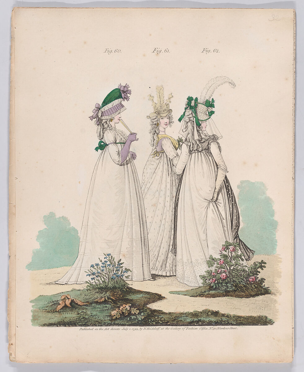 Gallery of Fashion, vol.II: April 1 1795 - March 1, 1796, Nicolaus Heideloff (German, Stuttgart 1761–1837 The Hague), Illustrations: etching and engraving (hand colored}