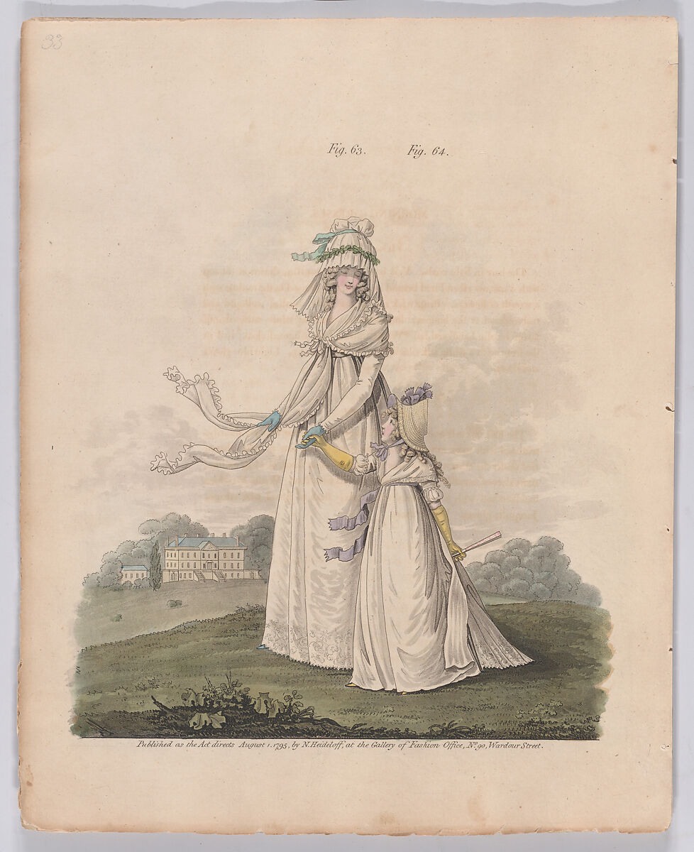 Gallery of Fashion, vol.II: April 1 1795 - March 1, 1796, Nicolaus Heideloff (German, Stuttgart 1761–1837 The Hague), Illustrations: etching and engraving (hand colored}