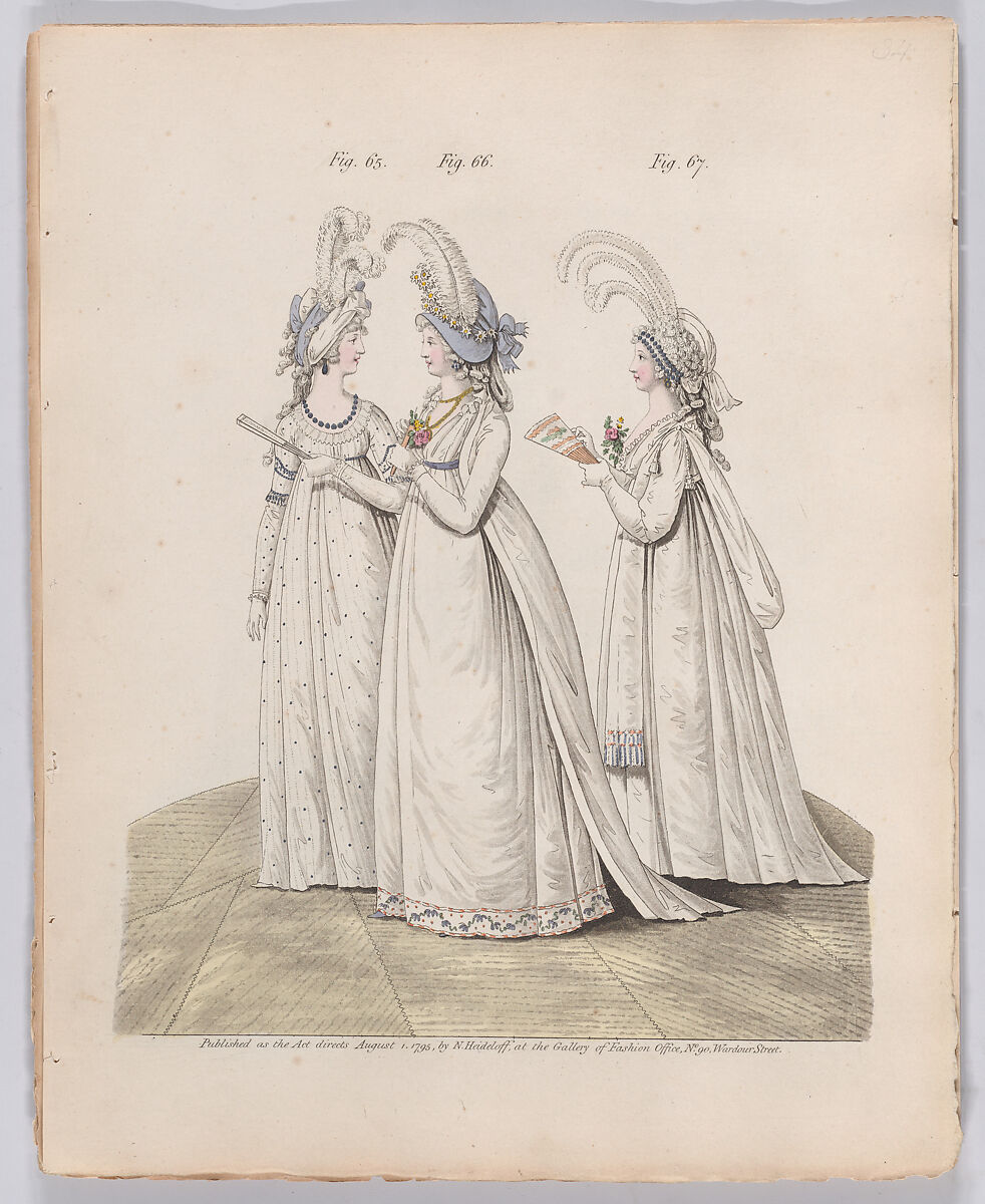Gallery of Fashion, vol.II: April 1 1795 - March 1, 1796, Nicolaus Heideloff (German, Stuttgart 1761–1837 The Hague), Illustrations: etching and engraving (hand colored}