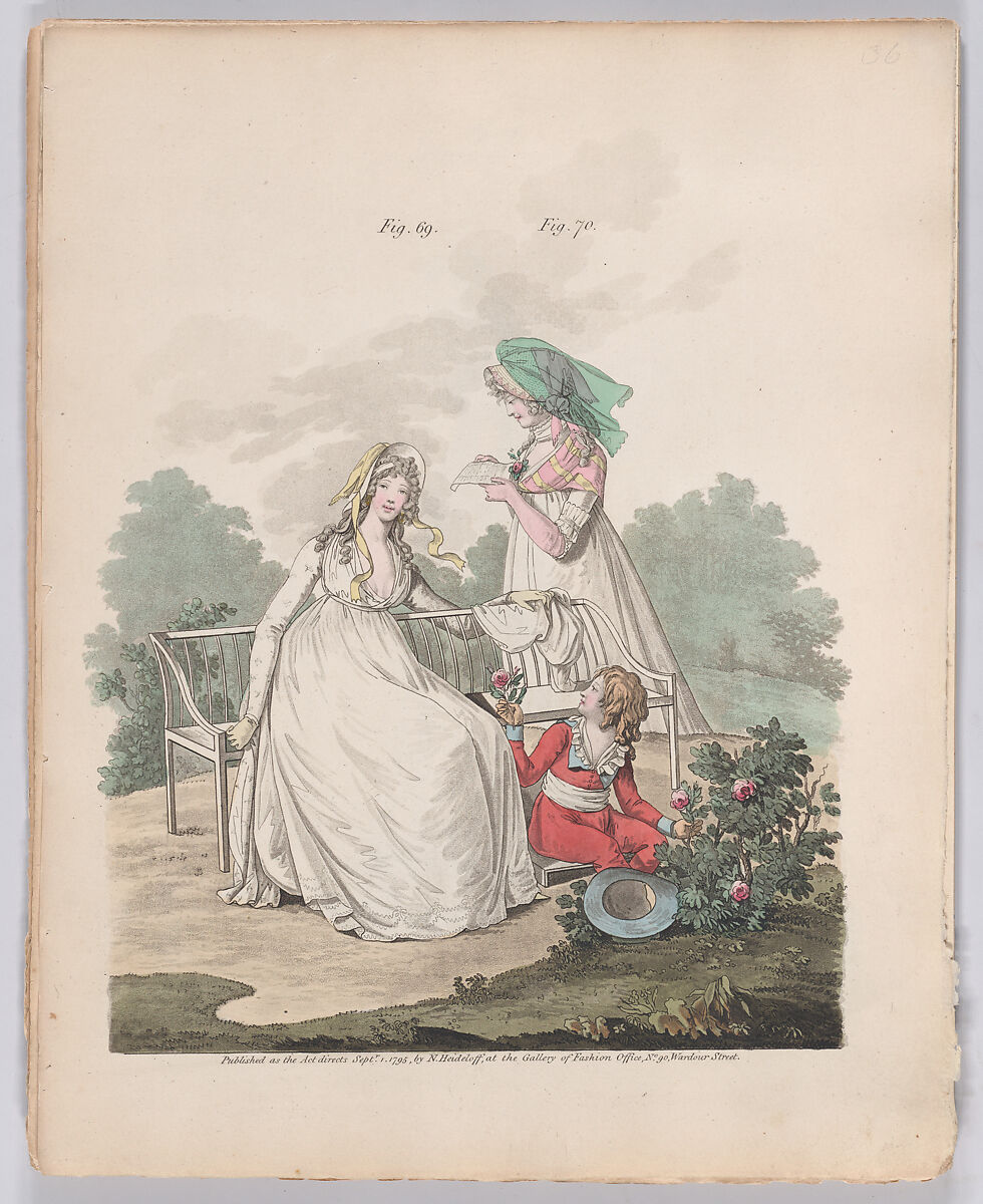 Gallery of Fashion, vol.II: April 1 1795 - March 1, 1796, Nicolaus Heideloff (German, Stuttgart 1761–1837 The Hague), Illustrations: etching and engraving (hand colored}