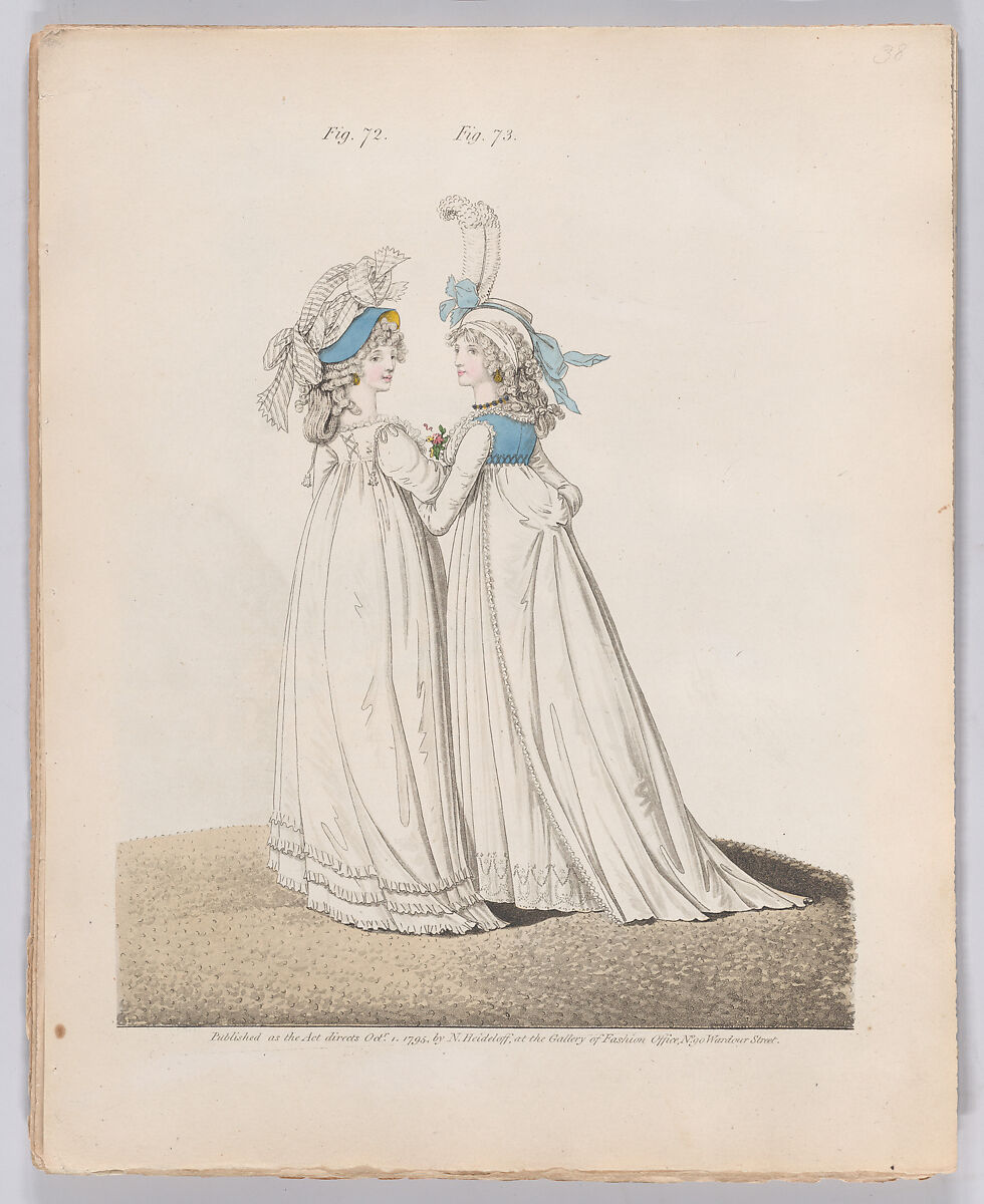 Gallery of Fashion, vol.II: April 1 1795 - March 1, 1796, Nicolaus Heideloff (German, Stuttgart 1761–1837 The Hague), Illustrations: etching and engraving (hand colored}