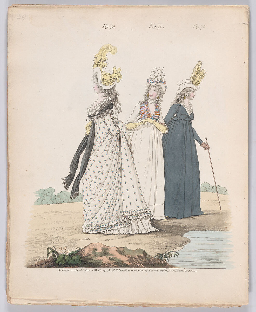Gallery of Fashion, vol.II: April 1 1795 - March 1, 1796, Nicolaus Heideloff (German, Stuttgart 1761–1837 The Hague), Illustrations: etching and engraving (hand colored}