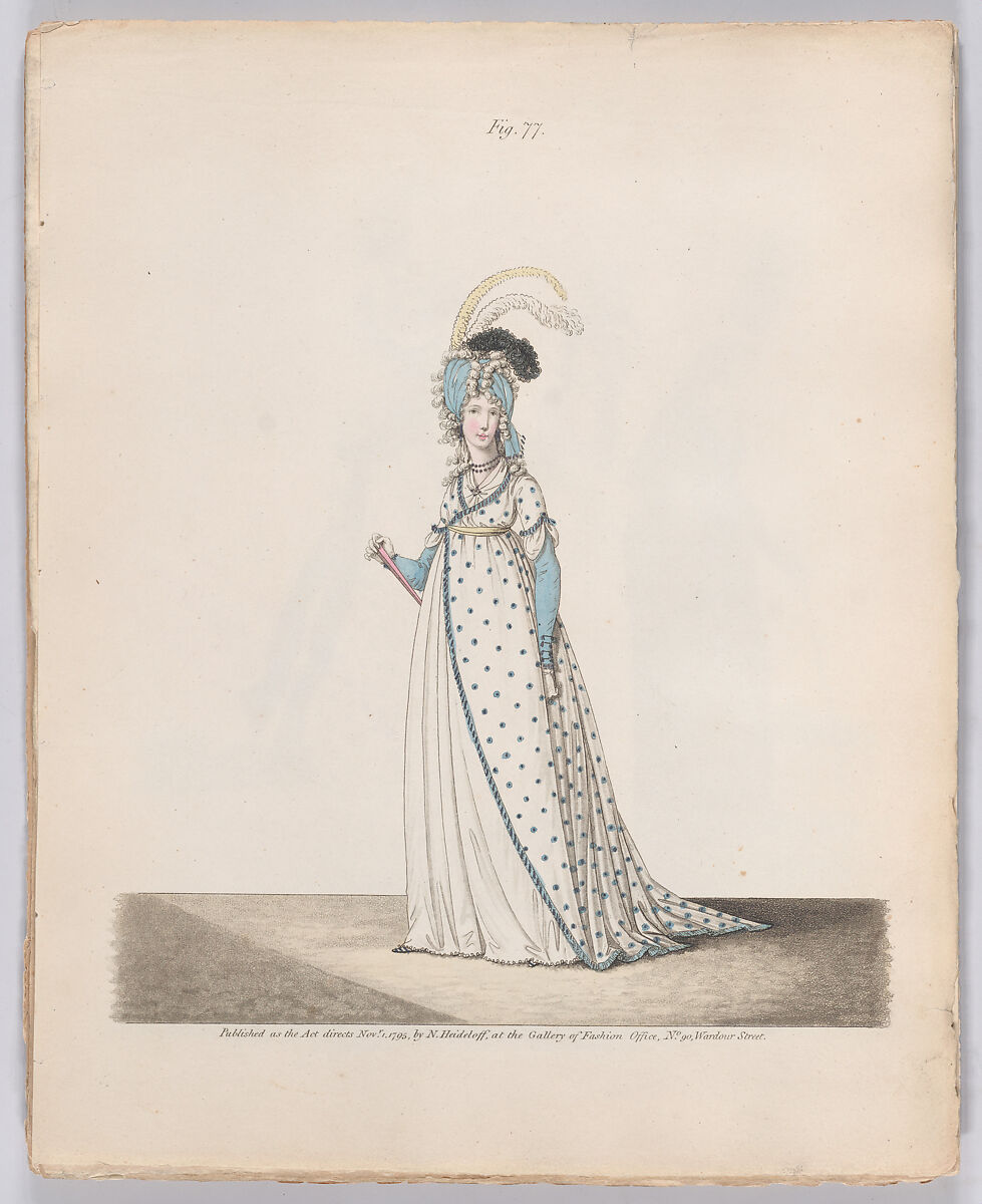 Gallery of Fashion, vol.II: April 1 1795 - March 1, 1796, Nicolaus Heideloff (German, Stuttgart 1761–1837 The Hague), Illustrations: etching and engraving (hand colored}