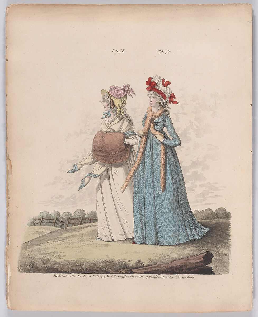 Gallery of Fashion, vol.II: April 1 1795 - March 1, 1796, Nicolaus Heideloff (German, Stuttgart 1761–1837 The Hague), Illustrations: etching and engraving (hand colored}