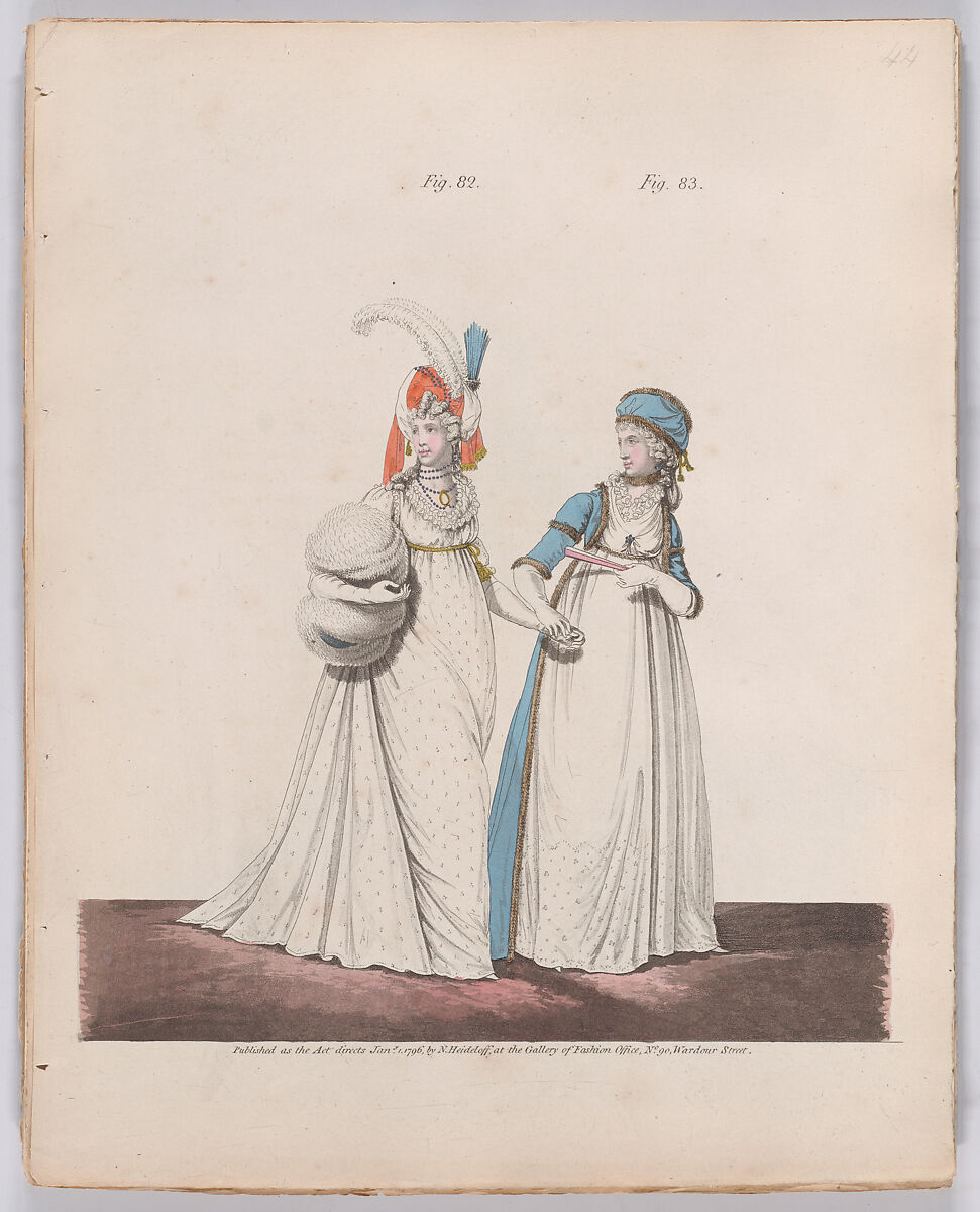 Gallery of Fashion, vol.II: April 1 1795 - March 1, 1796, Nicolaus Heideloff (German, Stuttgart 1761–1837 The Hague), Illustrations: etching and engraving (hand colored}