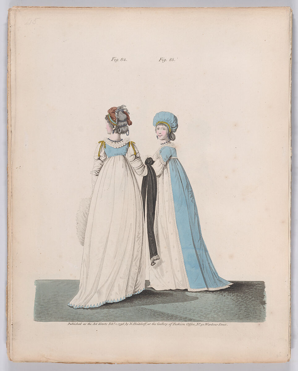 Gallery of Fashion, vol.II: April 1 1795 - March 1, 1796, Nicolaus Heideloff (German, Stuttgart 1761–1837 The Hague), Illustrations: etching and engraving (hand colored}