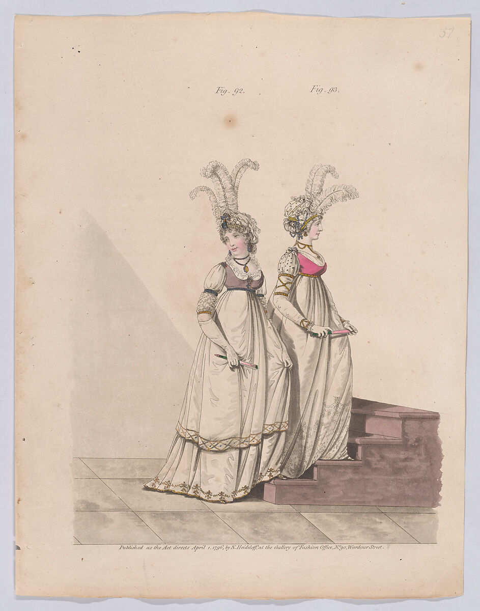 Gallery of Fashion, vol. III: April 1 1796 - March 1 1797, Nicolaus Heideloff (German, Stuttgart 1761–1837 The Hague), Illustrations: etching and engraving (hand colored)