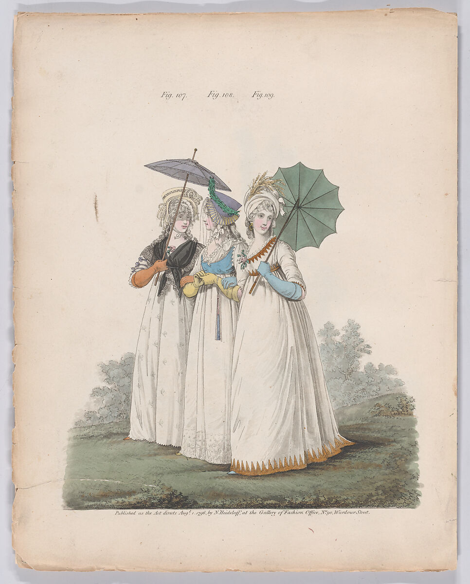 Gallery of Fashion, vol. III: April 1 1796 - March 1 1797, Nicolaus Heideloff (German, Stuttgart 1761–1837 The Hague), Illustrations: etching and engraving (hand colored)