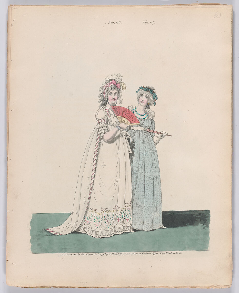 Gallery of Fashion, vol. III: April 1 1796 - March 1 1797, Nicolaus Heideloff (German, Stuttgart 1761–1837 The Hague), Illustrations: etching and engraving (hand colored)