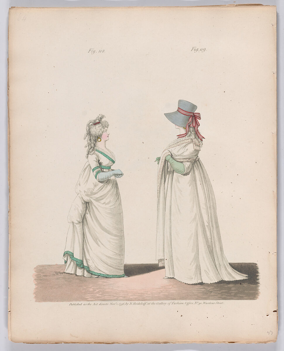 Gallery of Fashion, vol. III: April 1 1796 - March 1 1797, Nicolaus Heideloff (German, Stuttgart 1761–1837 The Hague), Illustrations: etching and engraving (hand colored)