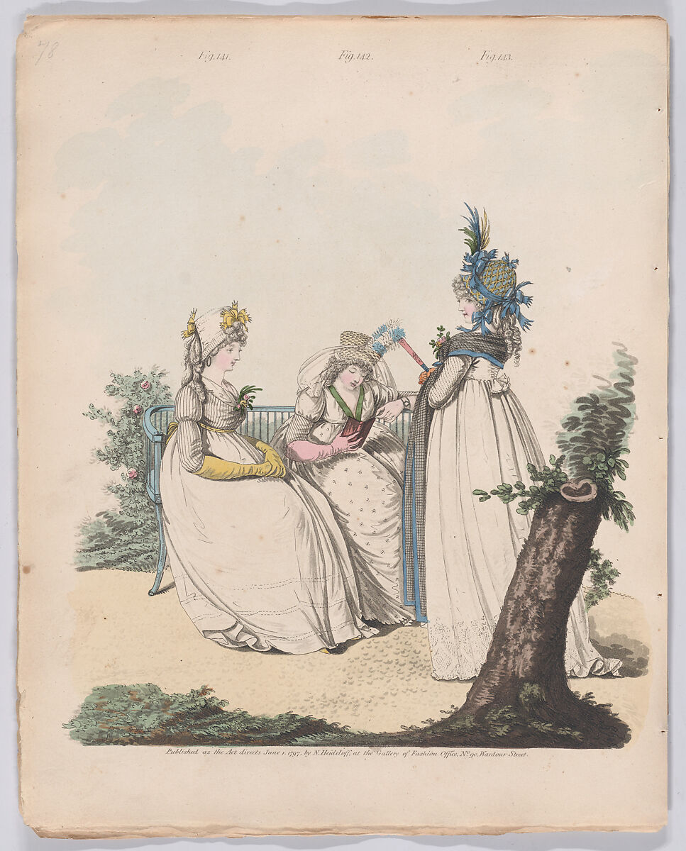 Gallery of Fashion, vol. IV: April 1 1797 - March 1 1798, Nicolaus Heideloff (German, Stuttgart 1761–1837 The Hague), Illustrations: etching and engraving (hand colored)