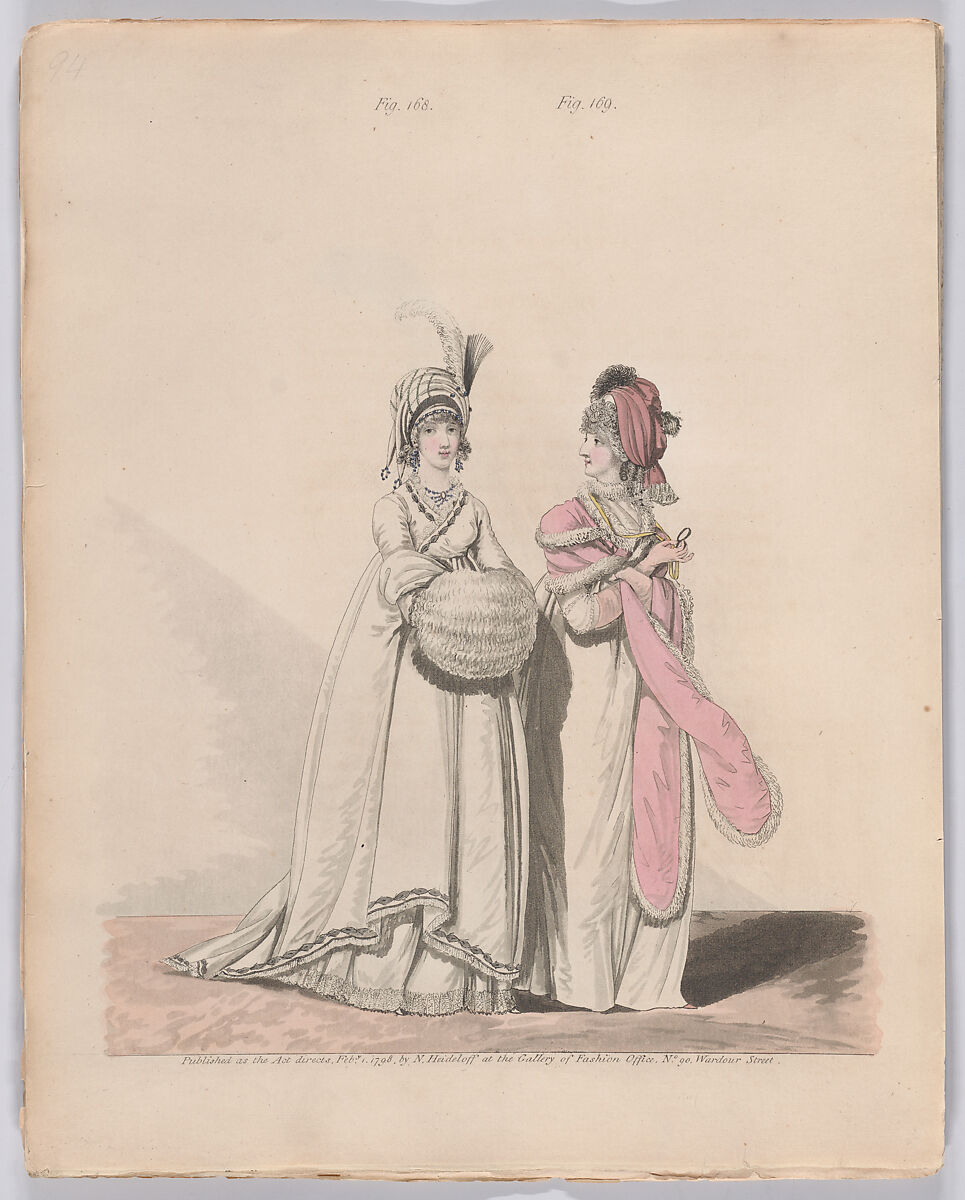 Gallery of Fashion, vol. IV: April 1 1797 - March 1 1798, Nicolaus Heideloff (German, Stuttgart 1761–1837 The Hague), Illustrations: etching and engraving (hand colored)