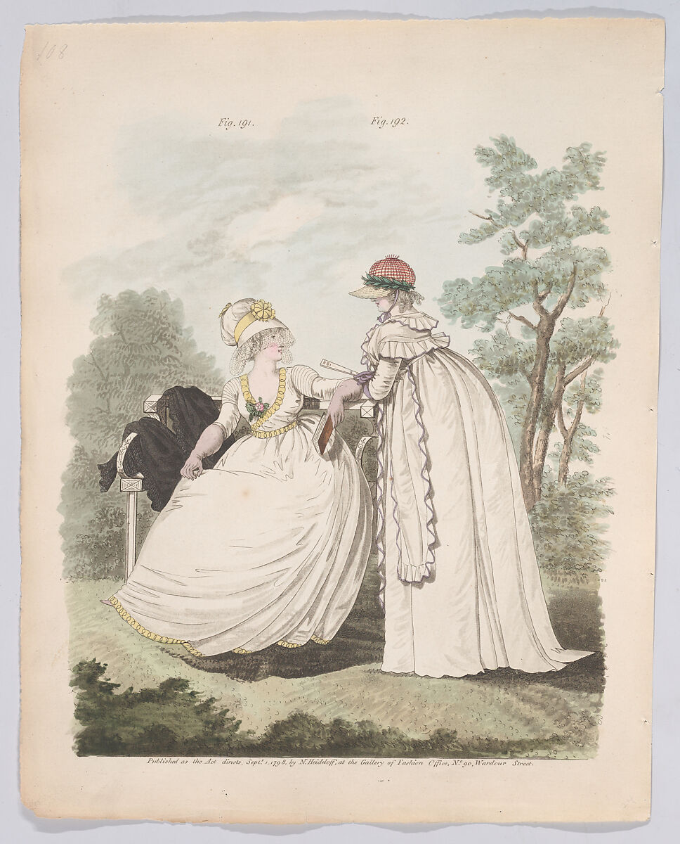 Gallery of Fashion, vol. V: April 1, 1798 - March 1 1799, Nicolaus Heideloff (German, Stuttgart 1761–1837 The Hague), Illustrations: etching and engraving (hand colored)