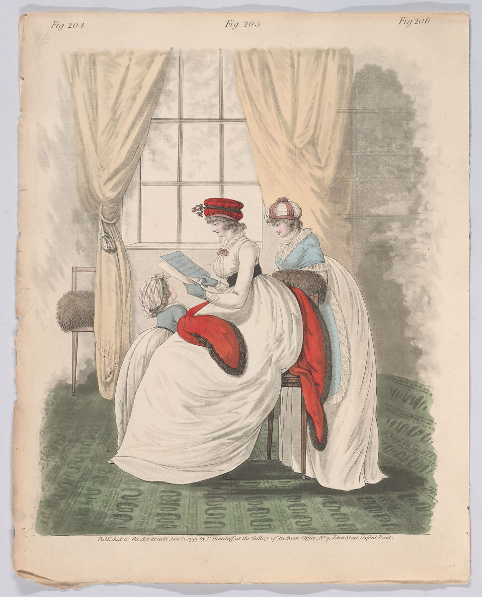Gallery of Fashion, vol. V: April 1, 1798 - March 1 1799, Nicolaus Heideloff (German, Stuttgart 1761–1837 The Hague), Illustrations: etching and engraving (hand colored)