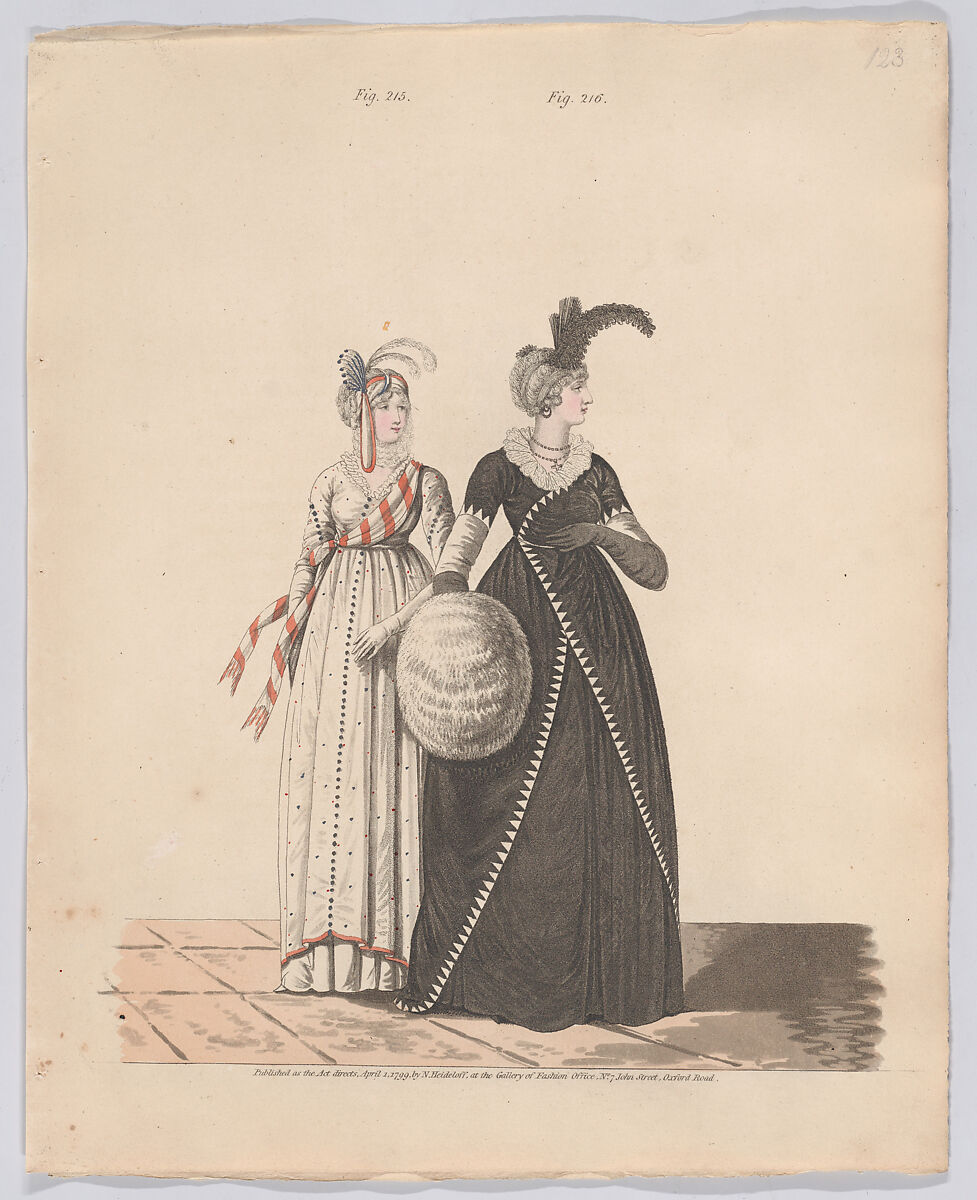 Gallery of Fashion, vol. VI: April 1 1799 - March 1 1800, Nicolaus Heideloff (German, Stuttgart 1761–1837 The Hague), Illustrations: etching and engraving (hand colored)