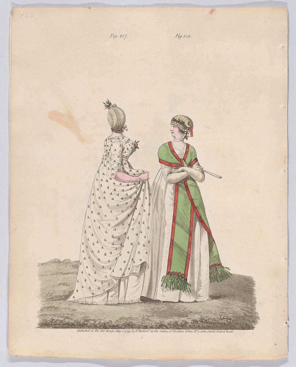Gallery of Fashion, vol. VI: April 1 1799 - March 1 1800, Nicolaus Heideloff (German, Stuttgart 1761–1837 The Hague), Illustrations: etching and engraving (hand colored)