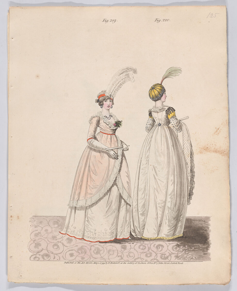 Gallery of Fashion, vol. VI: April 1 1799 - March 1 1800, Nicolaus Heideloff (German, Stuttgart 1761–1837 The Hague), Illustrations: etching and engraving (hand colored)